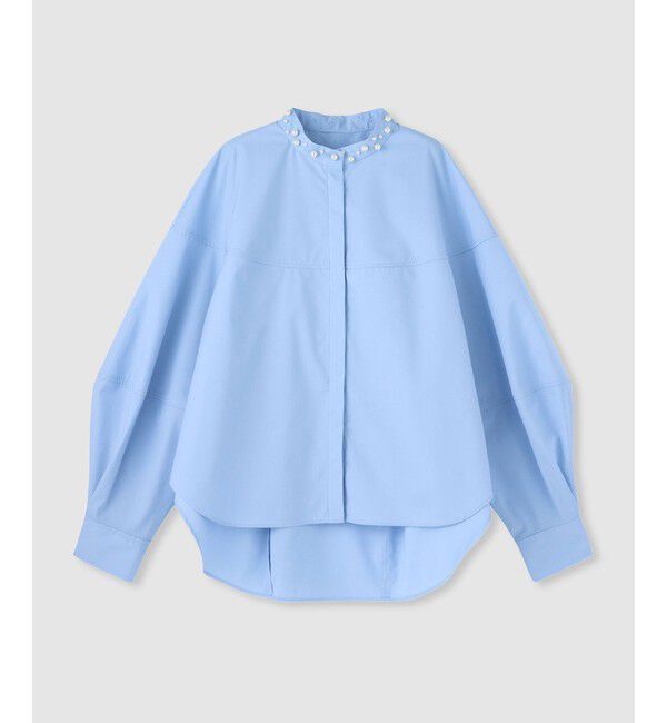 allureville「パールカラーコクーンブラウス」|シャツ・ブラウス|サックス