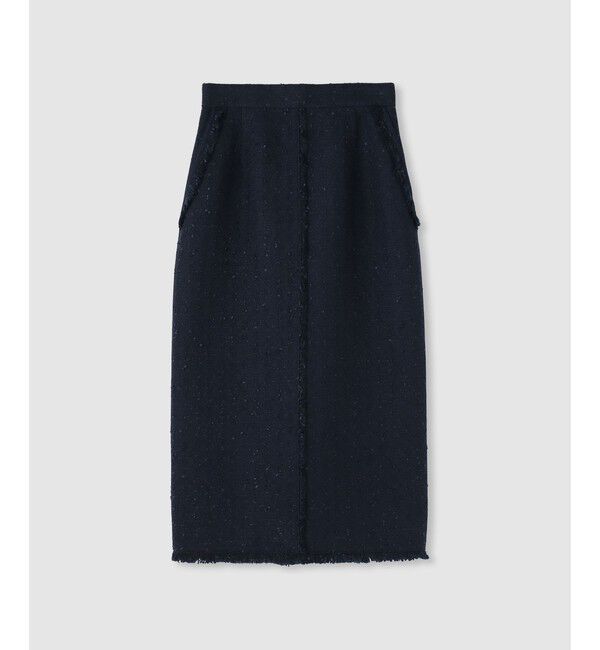 allureville「ニュアンスタイトツイードスカート」|スカート|ネイビー