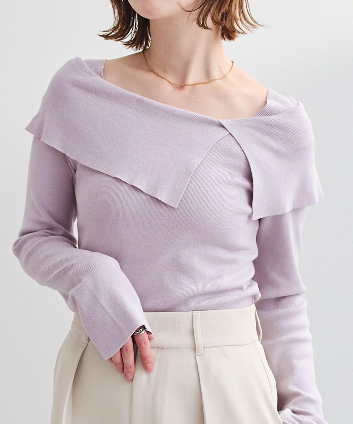 ur's「ケープデザインニット」|ニット・セーター|ライトパープル