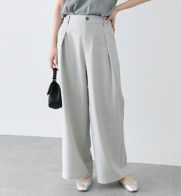  「【接触冷感】ストレートシルエットスラックスパンツ」|スラックス|