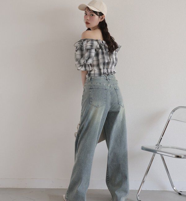  「〈S・Mサイズ展開〉ストレッチワイドデニム」|その他|