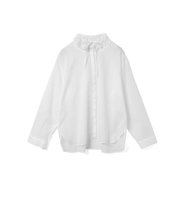 mizuiro ind「mizuiro ind ギャザースタンドカラーシャツ」|シャツ・ブラウス|