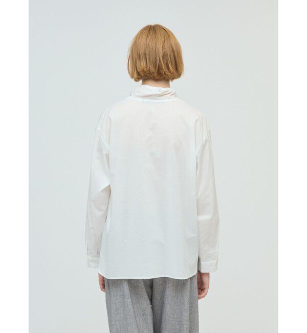 mizuiro ind「mizuiro ind ギャザースタンドカラーシャツ」|シャツ・ブラウス|