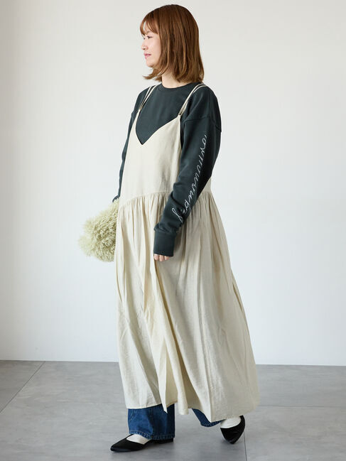 Lugnoncure「アシメギャザーキャミワンピース」|ワンピース|