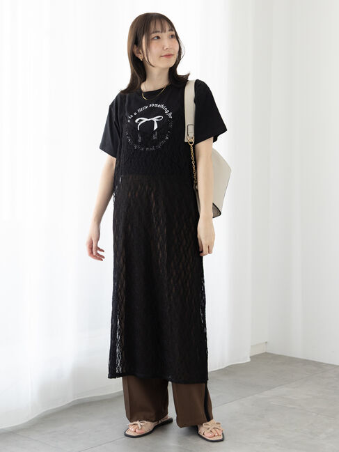 Te chichi TERRASSE「チュールレースキャミワンピース」|ワンピース|ブラック