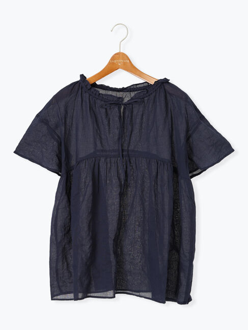 Lugnoncure「ネックシャーリング切替ブラウス」|シャツ・ブラウス|