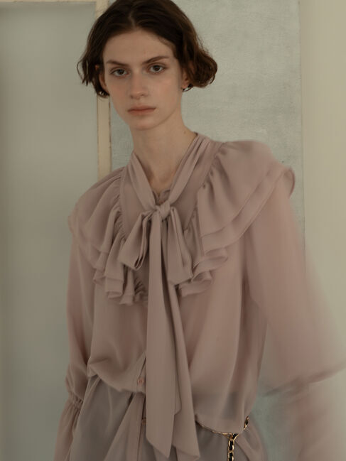 Te chichi「ボウタイチュニックフリルブラウス《2025Autumn catalog vol.2 item》」|シャツ・ブラウス|ピンク