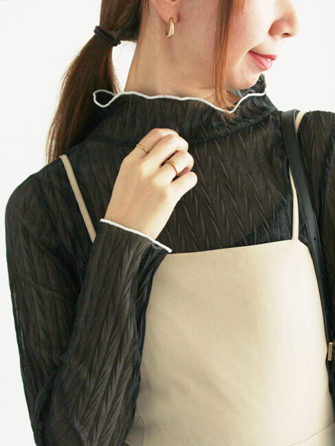 Te chichi「ランダムプリーツシアーインナー」|Tシャツ・カットソー|ブラック