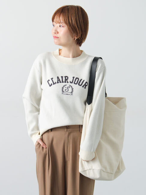 Lugnoncure「エンブレムロゴニット」|ニット・セーター|オフホワイト