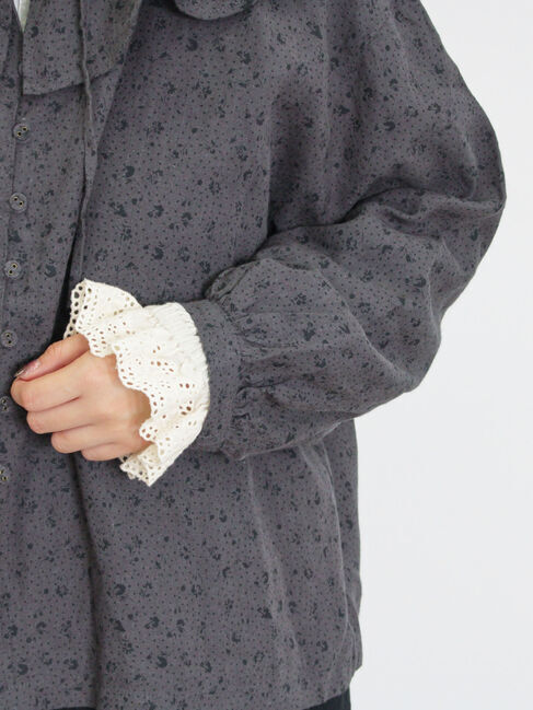 Samansa Mos2「【Slow linen】柄アソートフリルブラウス」|シャツ・ブラウス|