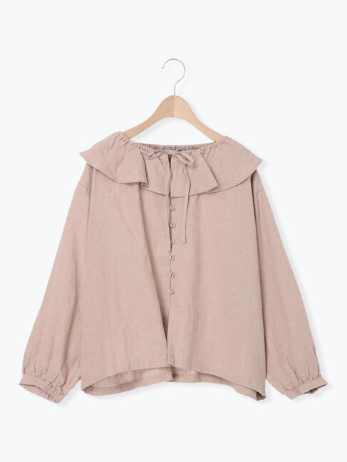 Samansa Mos2「【Slow linen】柄アソートフリルブラウス」|シャツ・ブラウス|