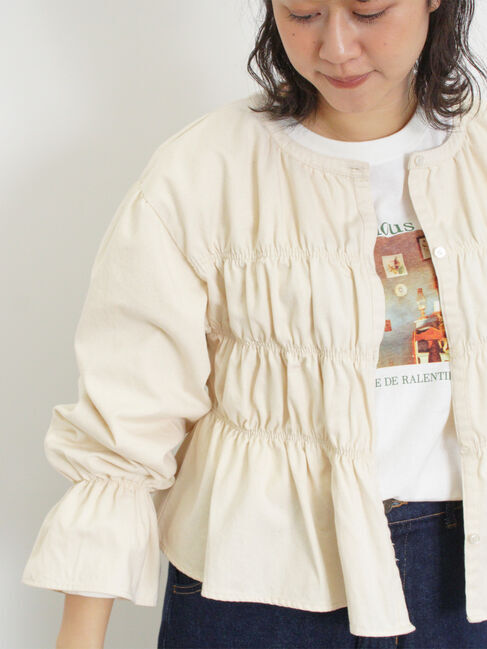 Samansa Mos2「デニム/ツイルシャーリングブラウス」|シャツ・ブラウス|