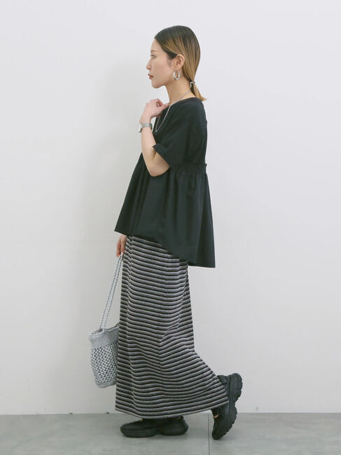 Samansa Mos2 blue「アソートドッキングプルオーバー」|Tシャツ・カットソー|