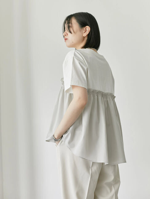 Samansa Mos2 blue「アソートドッキングプルオーバー」|Tシャツ・カットソー|