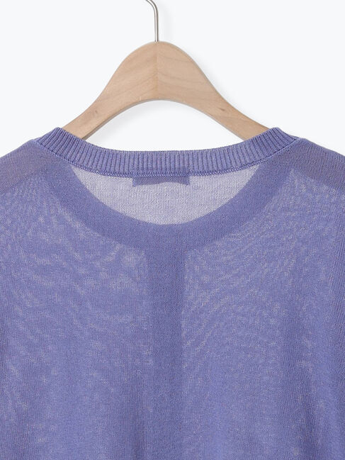 Samansa Mos2「[接触冷感]花刺繍七分袖クルーネックカーディガン」|カーディガン|