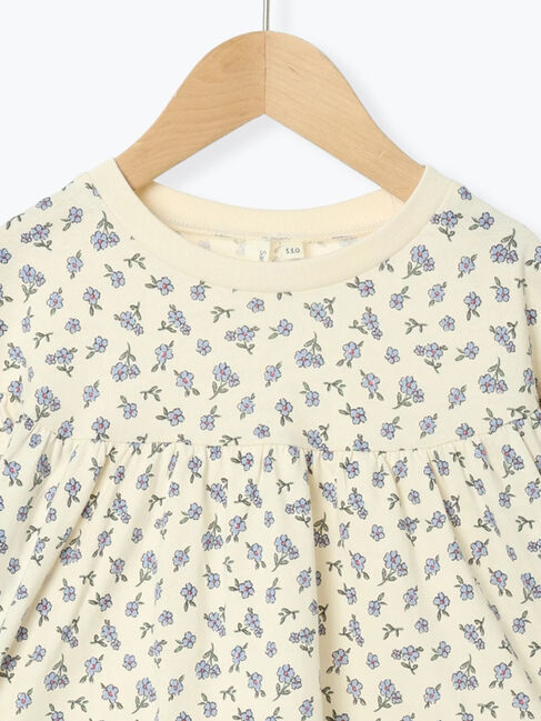 Samansa Mos2 Lagom「小花プリントギャザーT」|Tシャツ・カットソー|