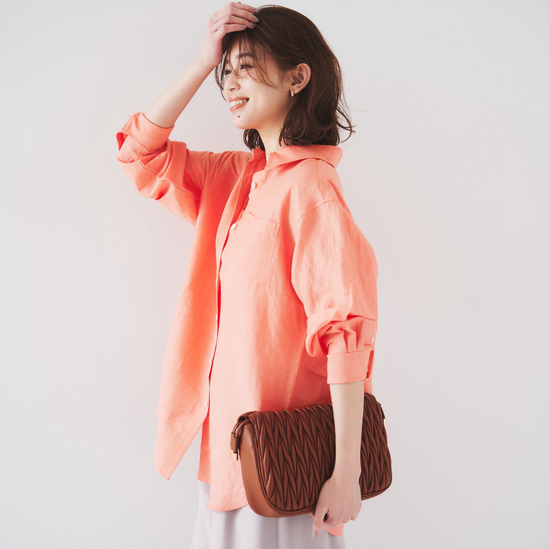 UNTITLED「【セットアップ可能/手洗い可】リネン混 ベーシックシャツ」|シャツ・ブラウス|