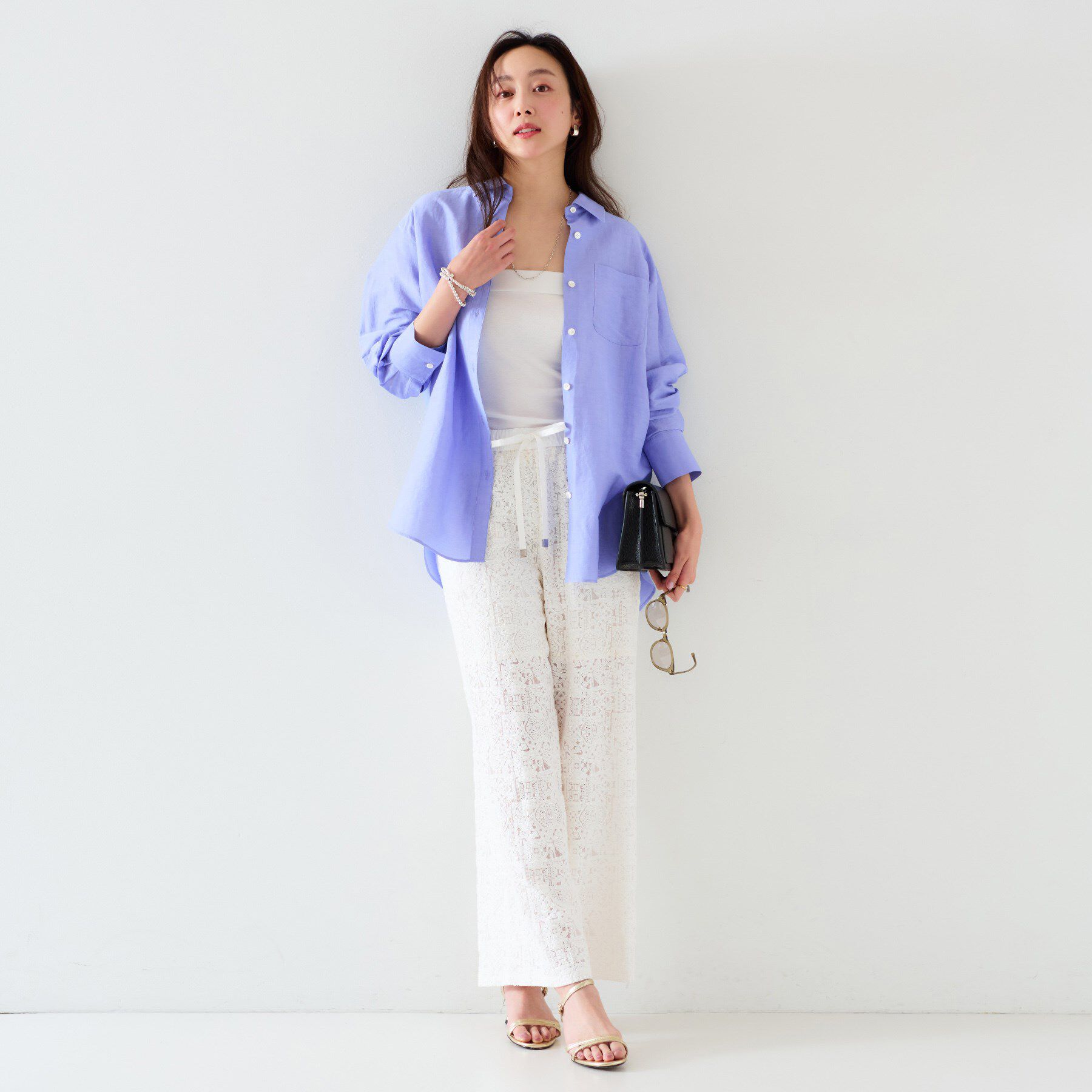 UNTITLED「【セットアップ可能/手洗い可】リネン混 ベーシックシャツ」|シャツ・ブラウス|