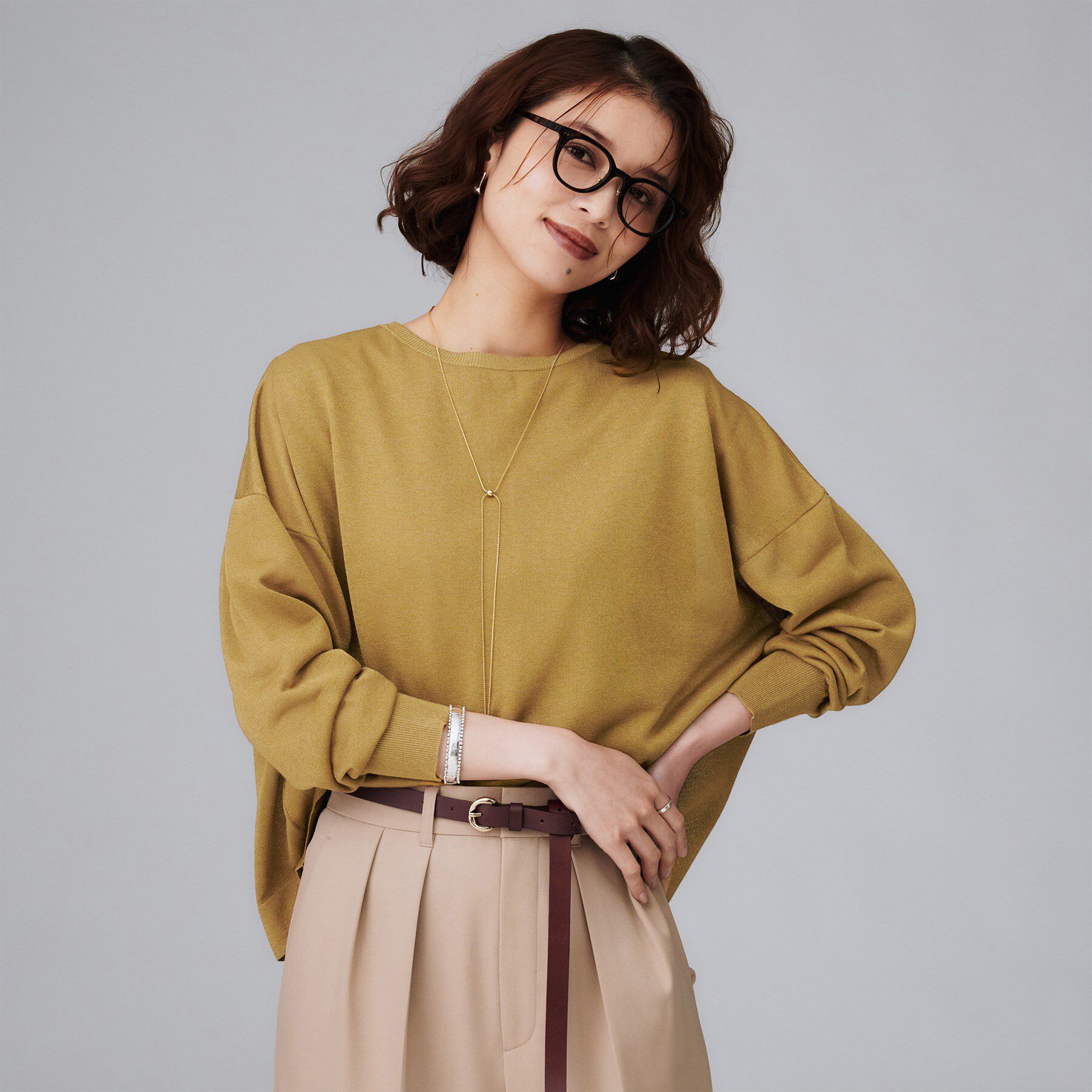 UNTITLED「【前後2WAY/アンサンブル可/ゆったり】シアーカーディガン」|カーディガン|キャメルブラウン(0