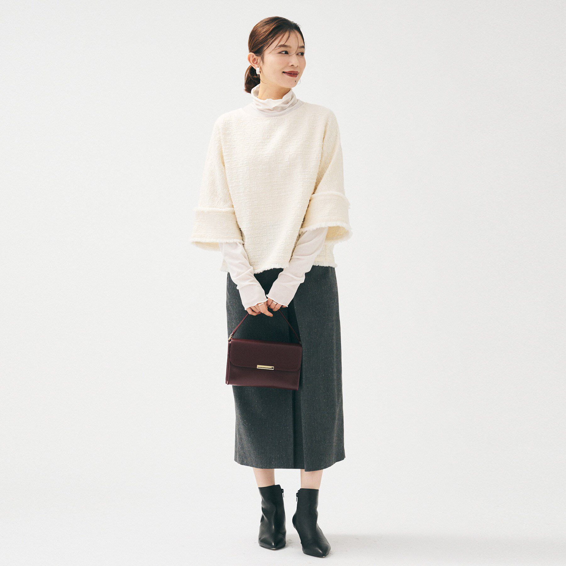 UNTITLED「【きれいめ／体型カバー】ツイードドルマントップス」|シャツ・ブラウス|