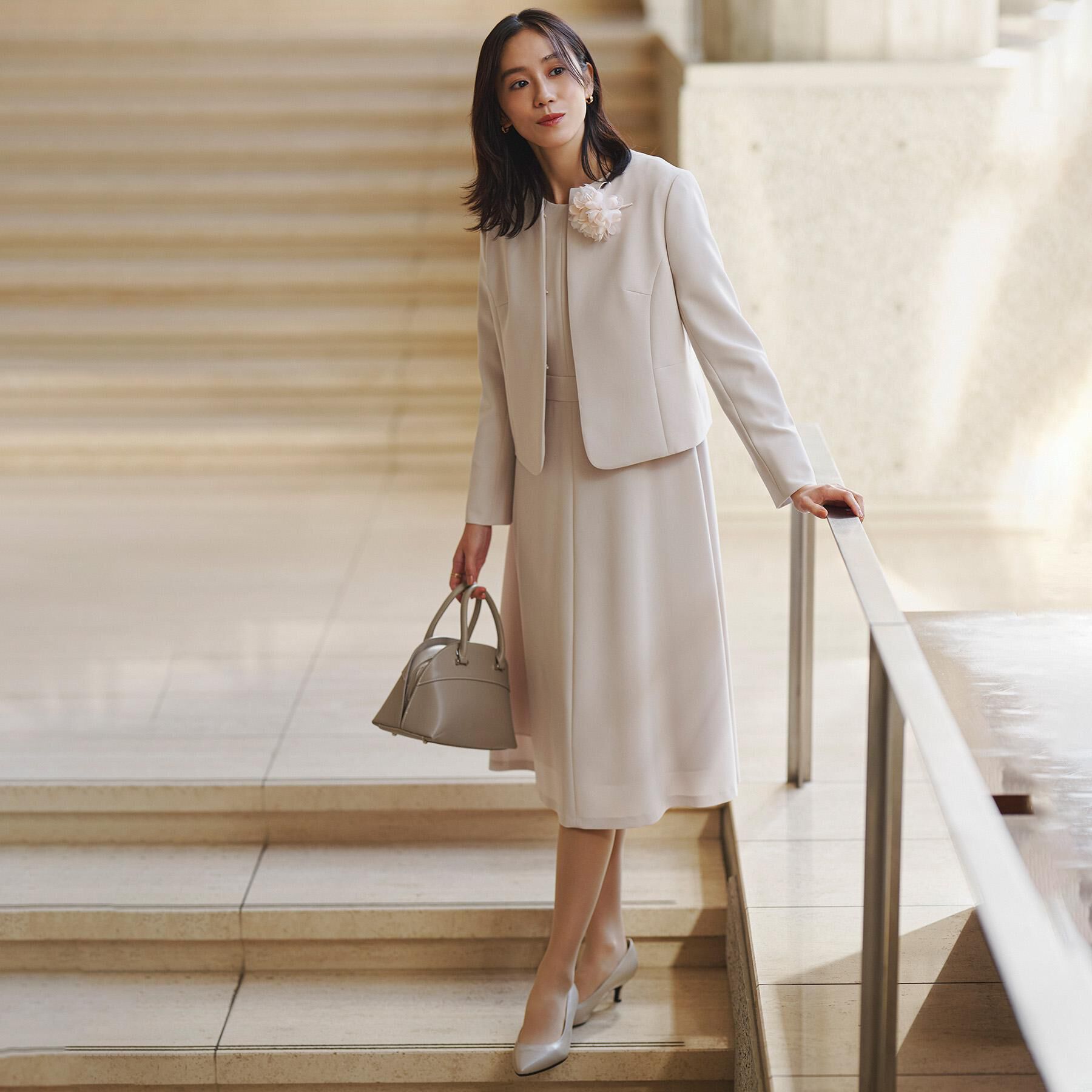 UNTITLED「【洗える/ストレッチ性/軽い】ノーカラージャケット」|ノーカラージャケット|