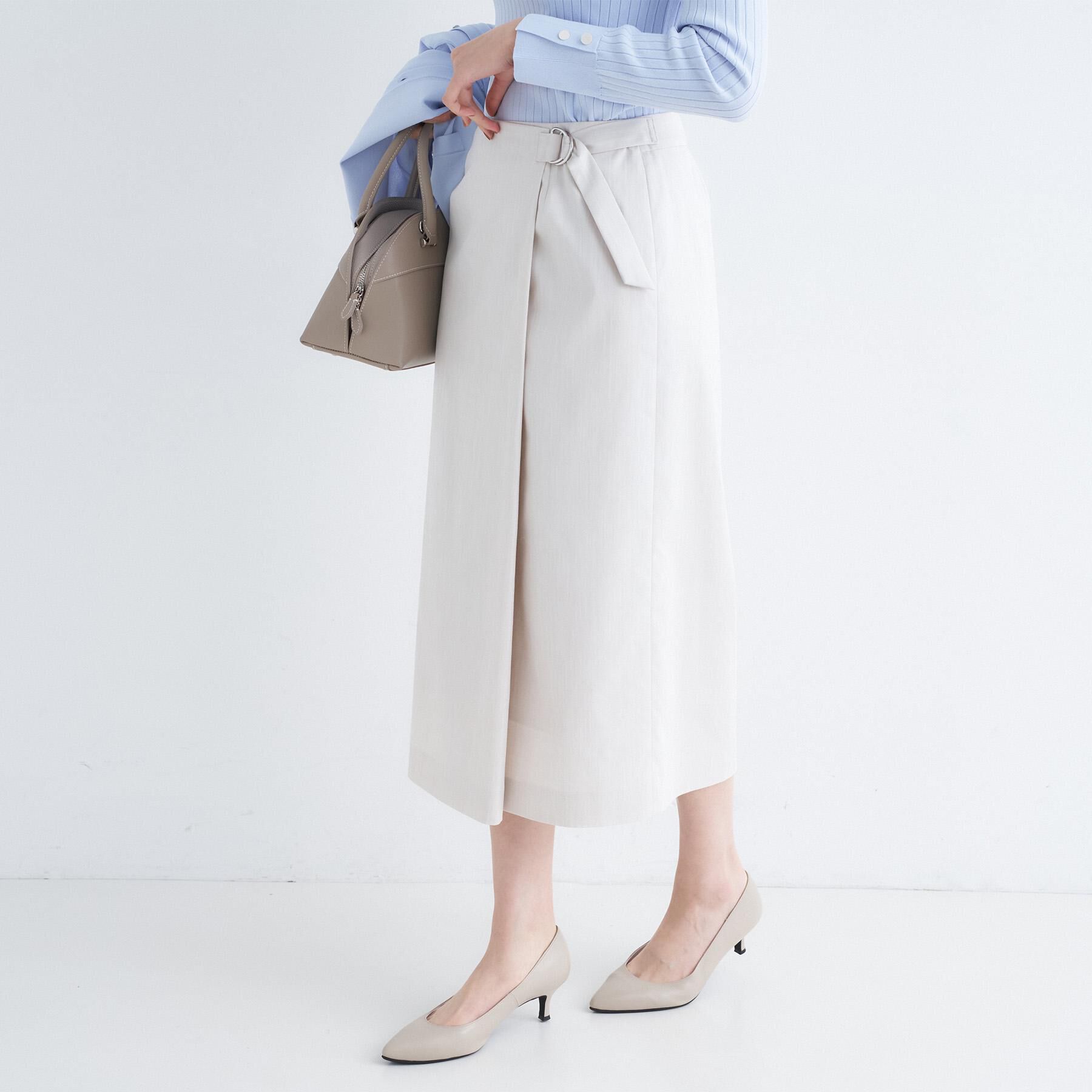 UNTITLED「【洗える/後ろウエストゴム】デニム調シャンブレーナロースカート」|スカート|