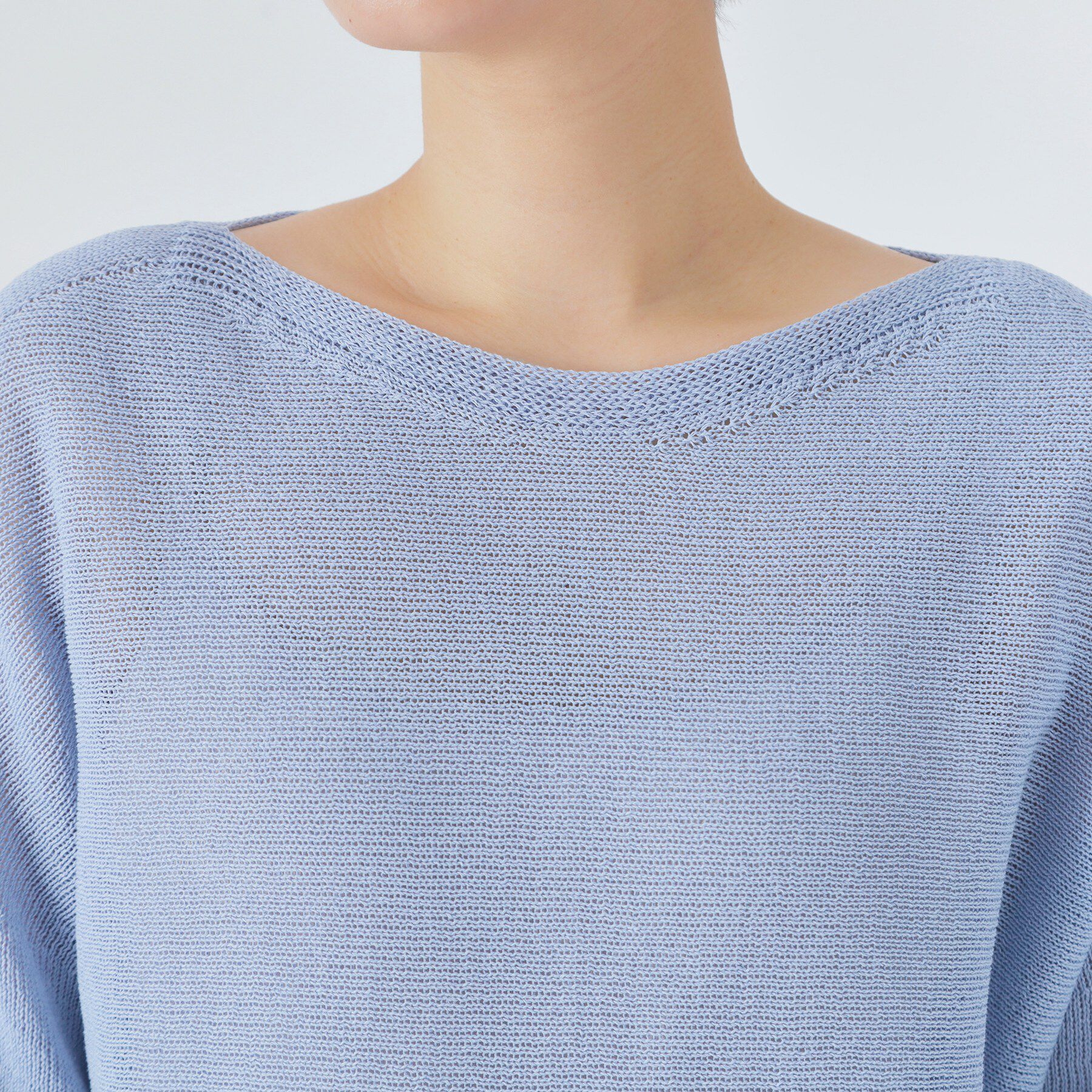 UNTITLED「【8色展開/洗える/程よい透け感】ドライタッチボートネックニット」|ニット・セーター|