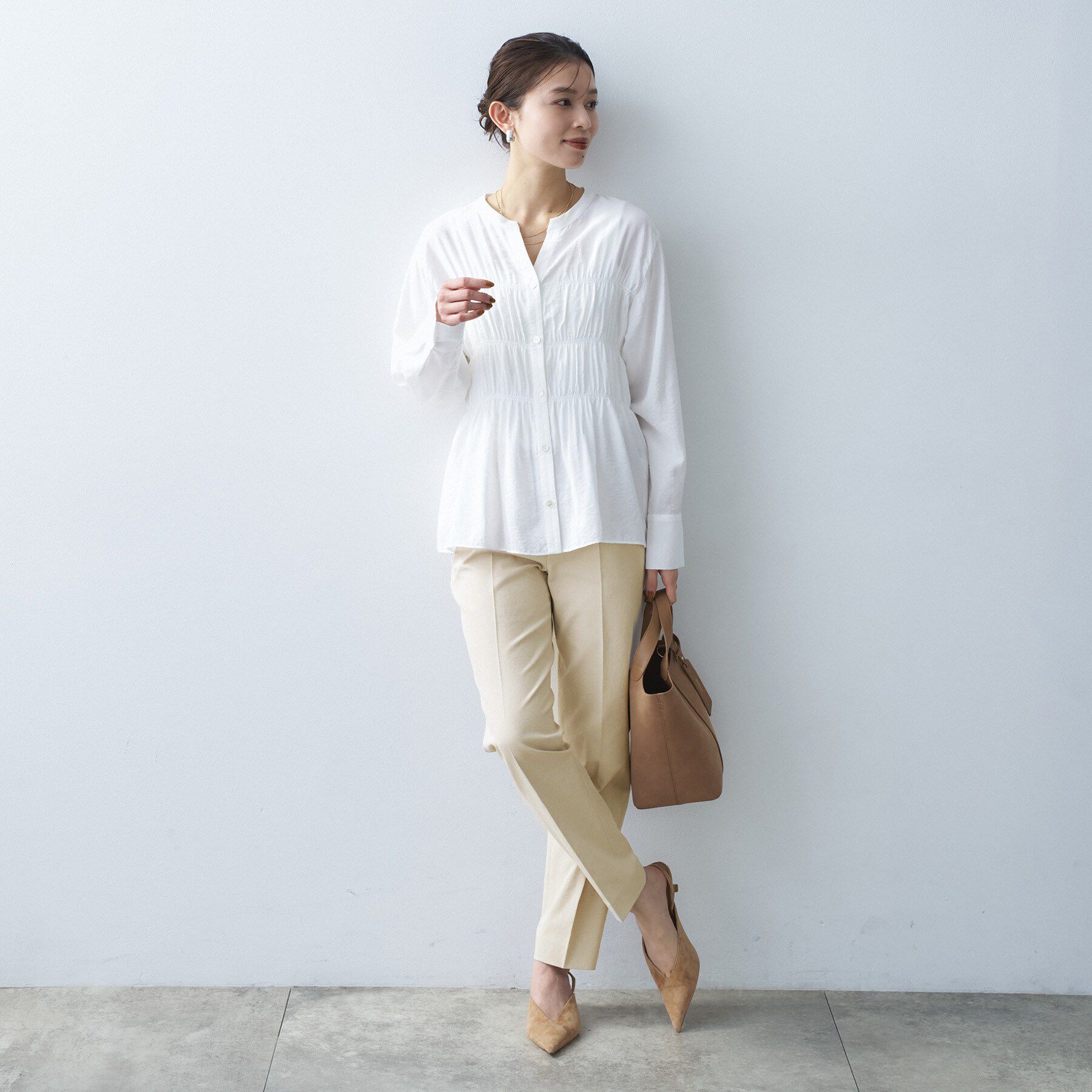 UNTITLED「【接触令感/洗える/後ろウエストゴム】オックステーパードパンツ」|その他|