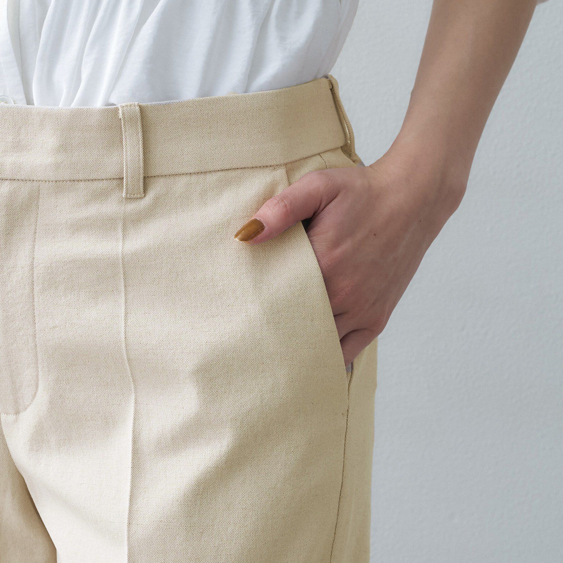 UNTITLED「【接触令感/洗える/後ろウエストゴム】オックステーパードパンツ」|その他|