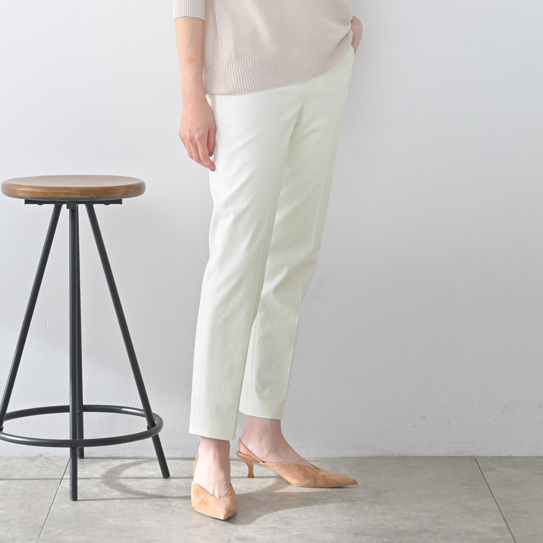 UNTITLED「【接触令感/洗える/後ろウエストゴム】オックステーパードパンツ」|その他|