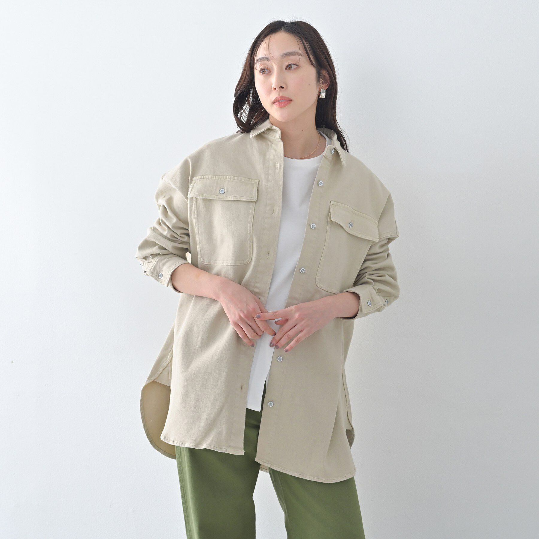 UNTITLED「【Healthy DENIM】Almond（アーモンド）ビッグシャツ」|シャツ・ブラウス|