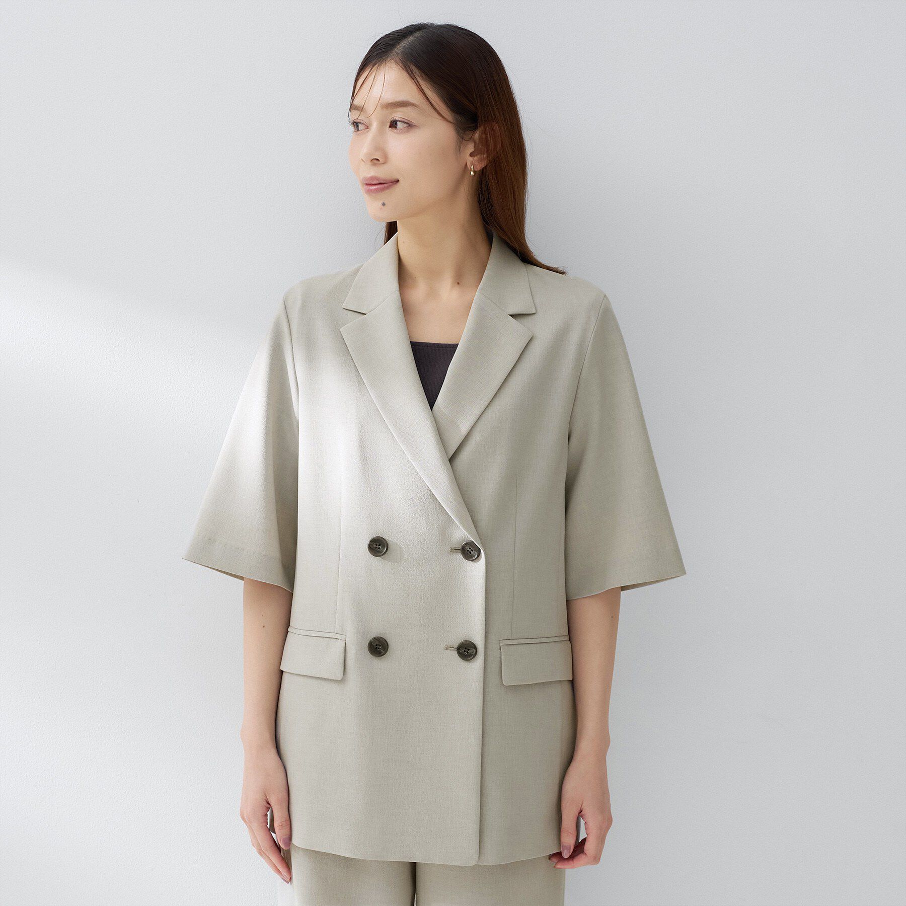 UNTITLED「【セットアップ可/接触令感/吸水速乾】ハーフスリーブジャケット」|テーラードジャケット|