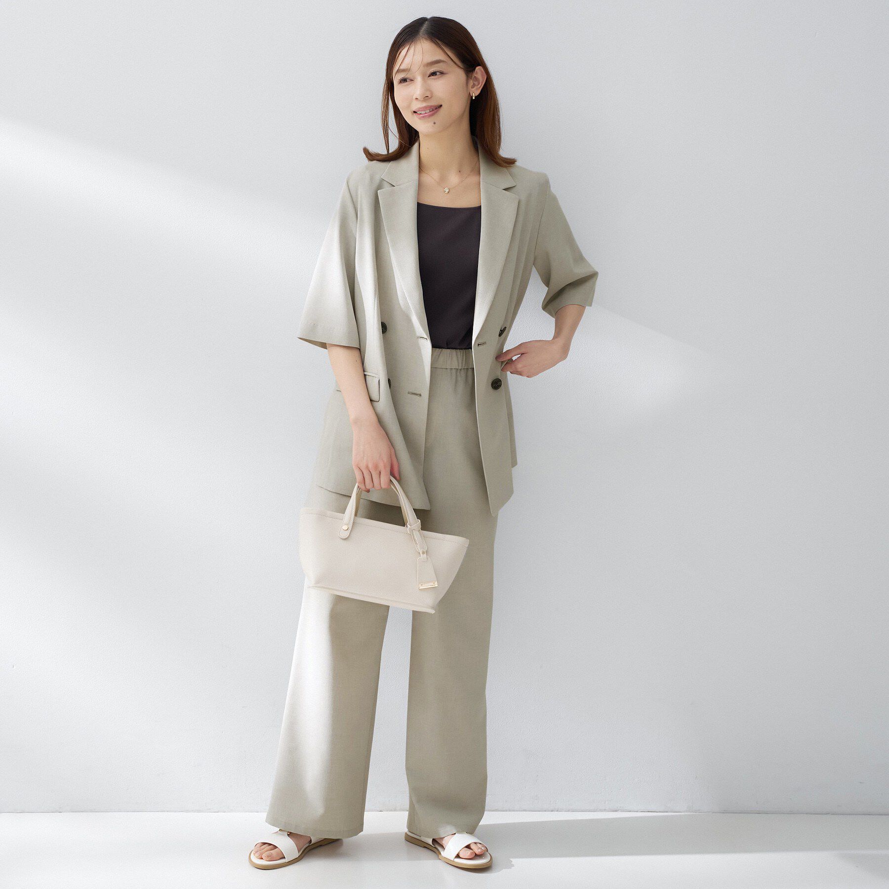 UNTITLED「【セットアップ可/接触令感/吸水速乾】ハーフスリーブジャケット」|テーラードジャケット|