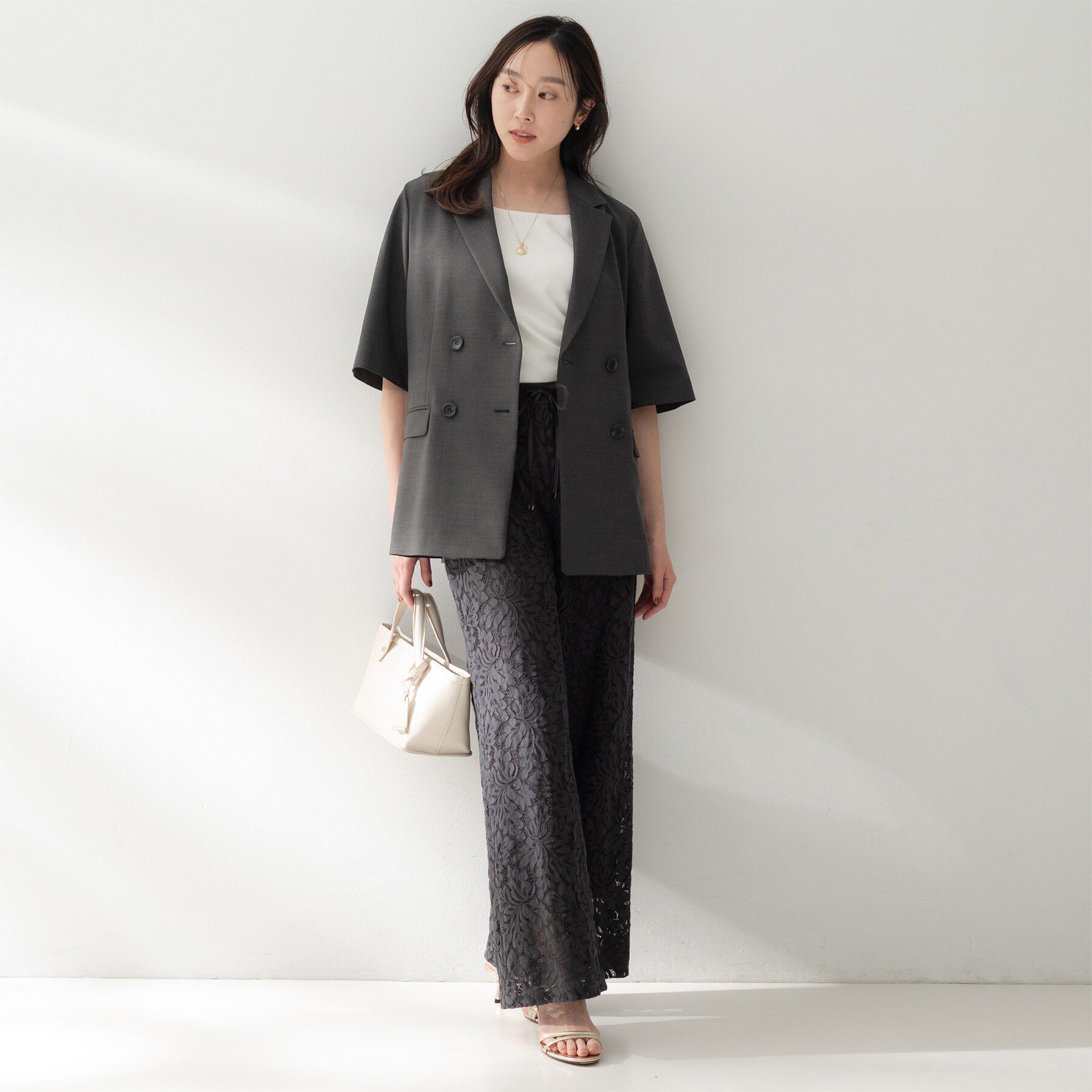 UNTITLED「【セットアップ可/接触令感/吸水速乾】ハーフスリーブジャケット」|テーラードジャケット|