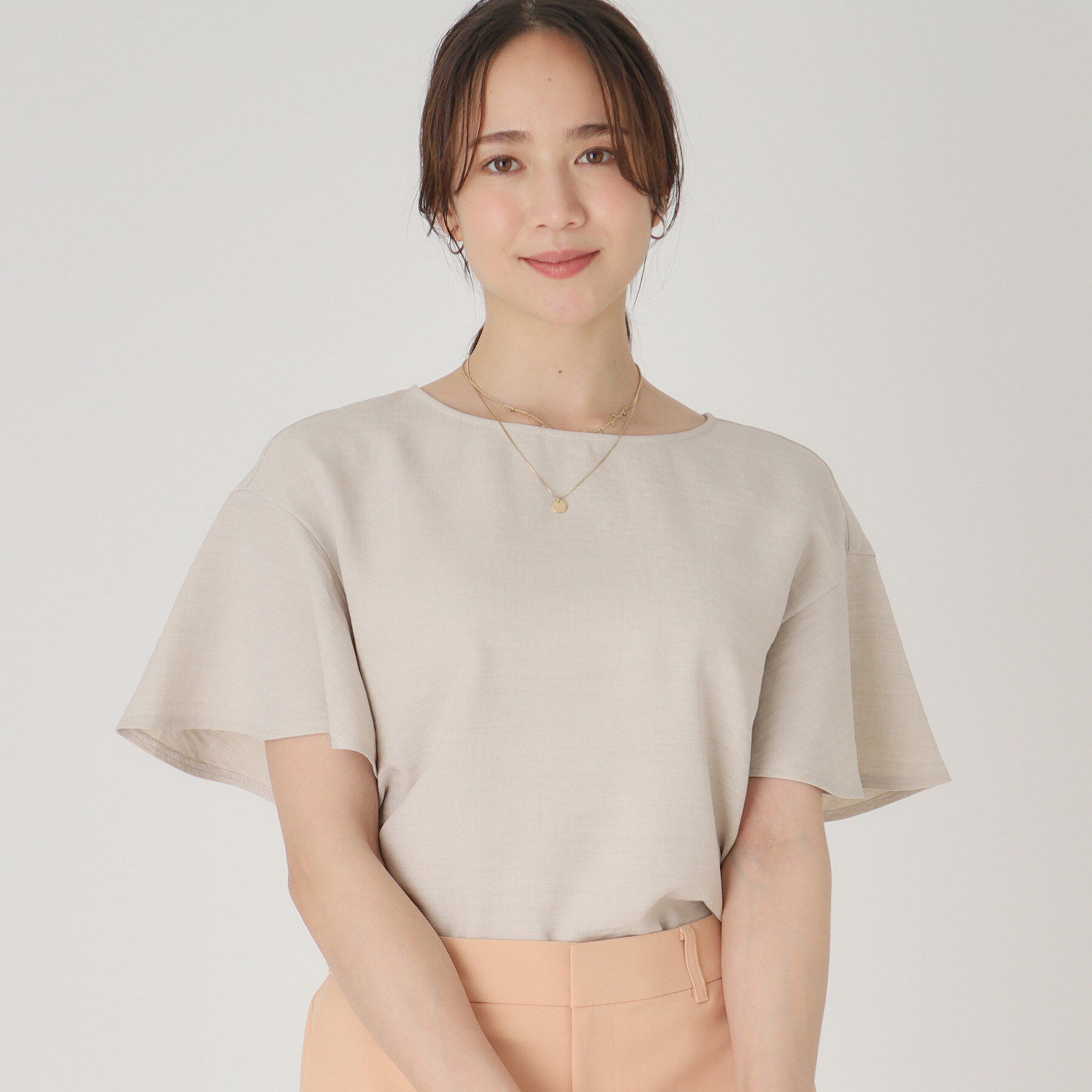 COUP DE CHANCE「【洗える】フレアー袖ブラウス」|シャツ・ブラウス|グレージュ(050)