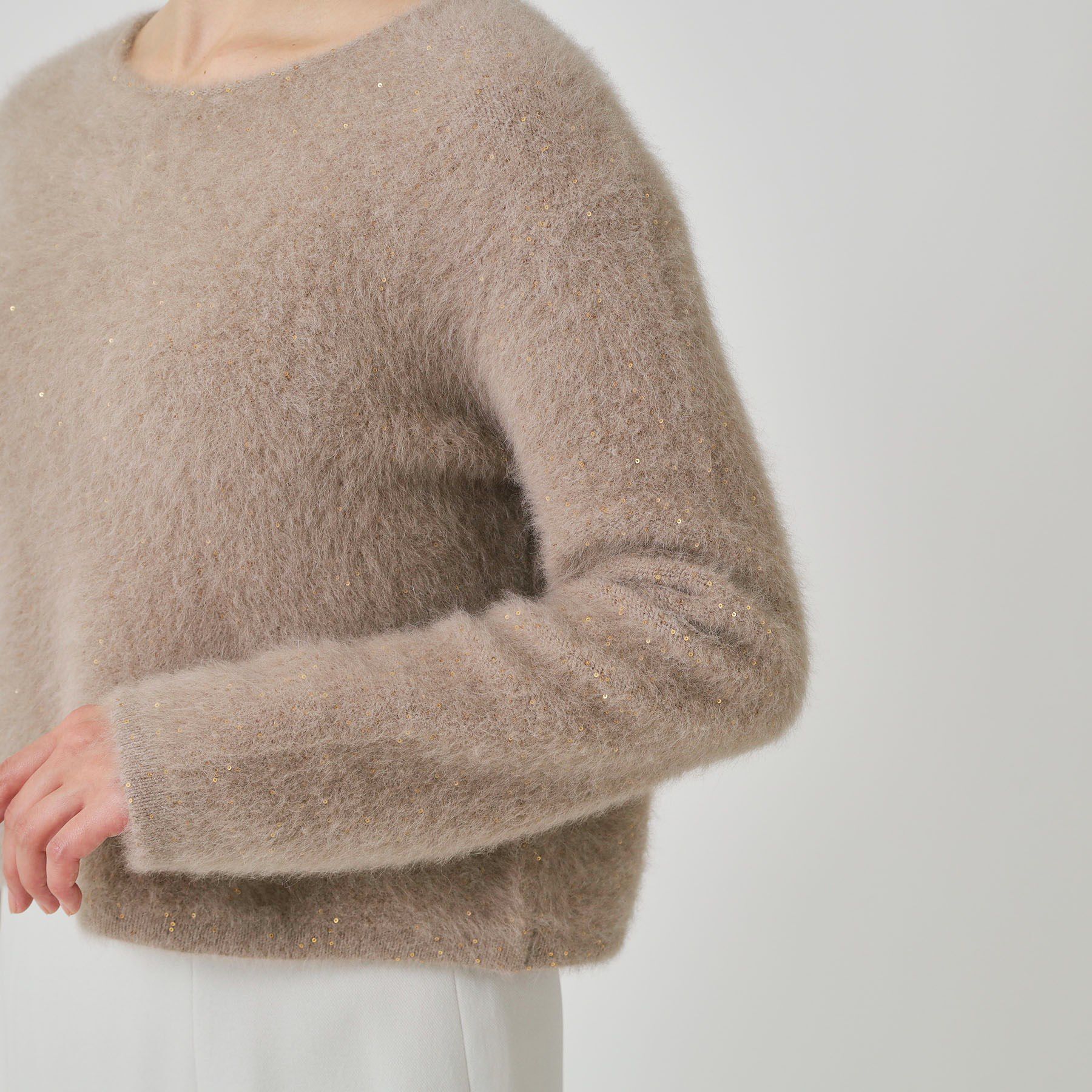 COUP DE CHANCE「【フォックス混／軽い着心地】ショート丈ニットトップス」|ニット・セーター|