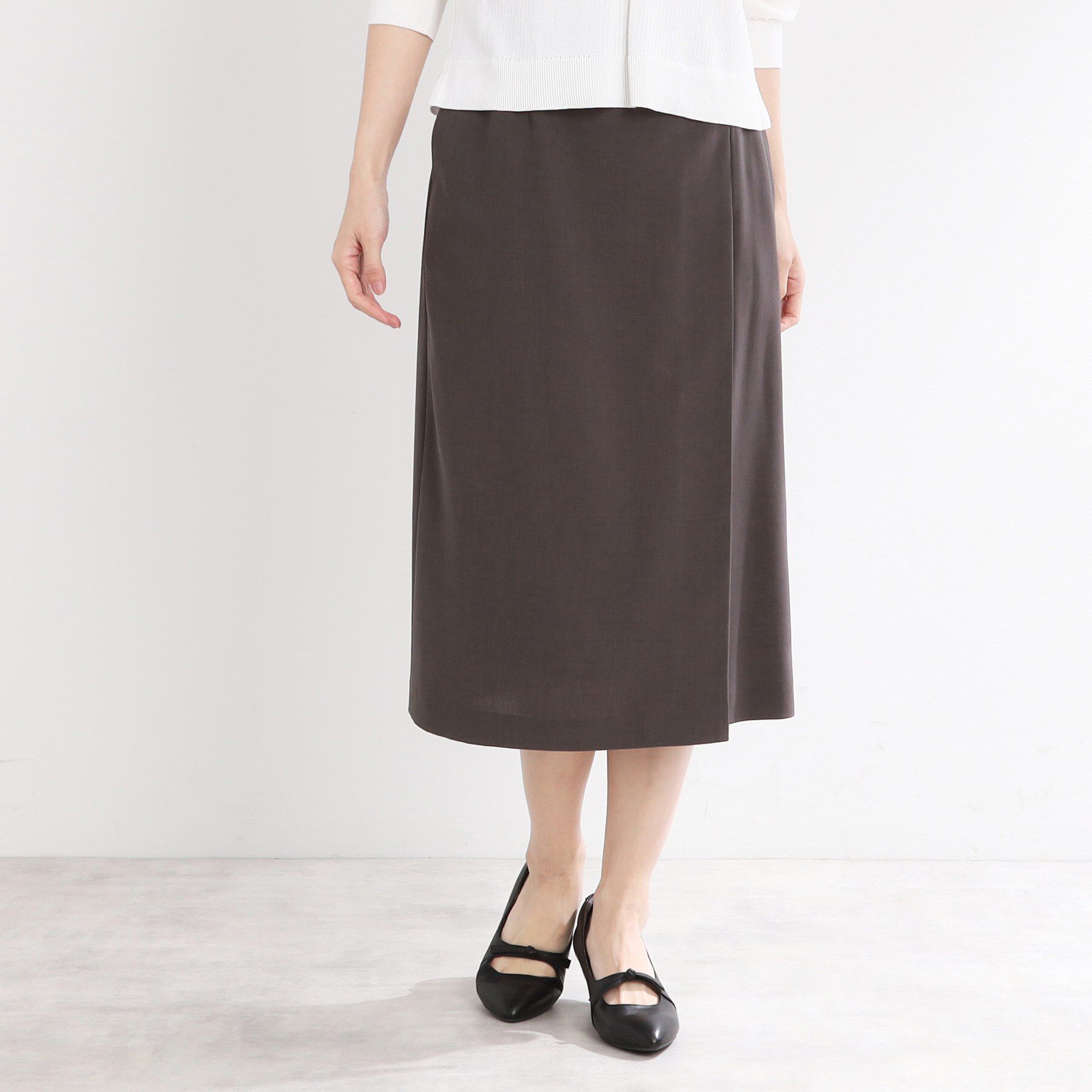 Reflect「【UVカット／洗える／セットアップ可】ラップ風ナロースカート」|スカート|