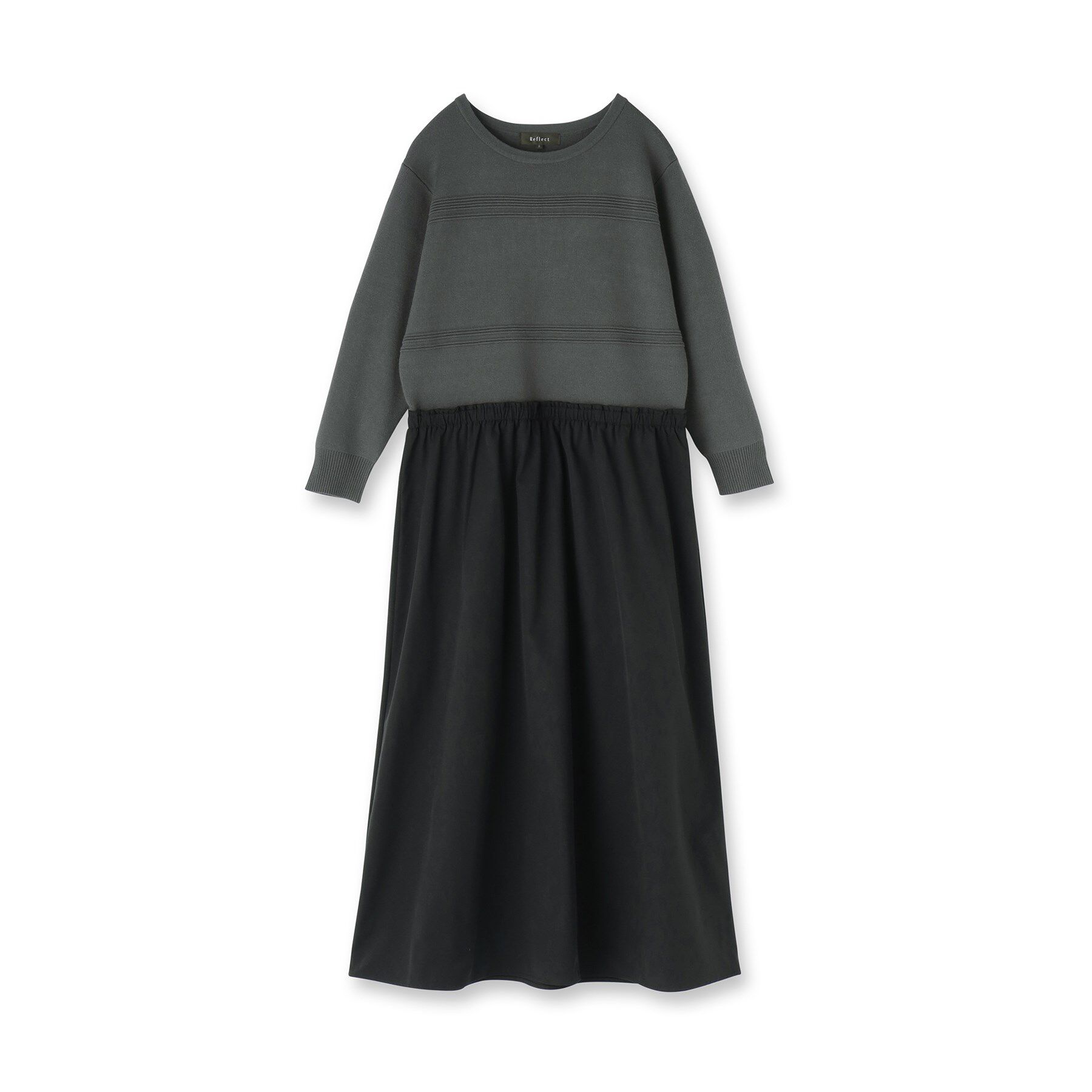 Reflect「【一枚で着映える◎／セットアップ可】ニット&times;タフタドッキングワンピース」|ワンピース|