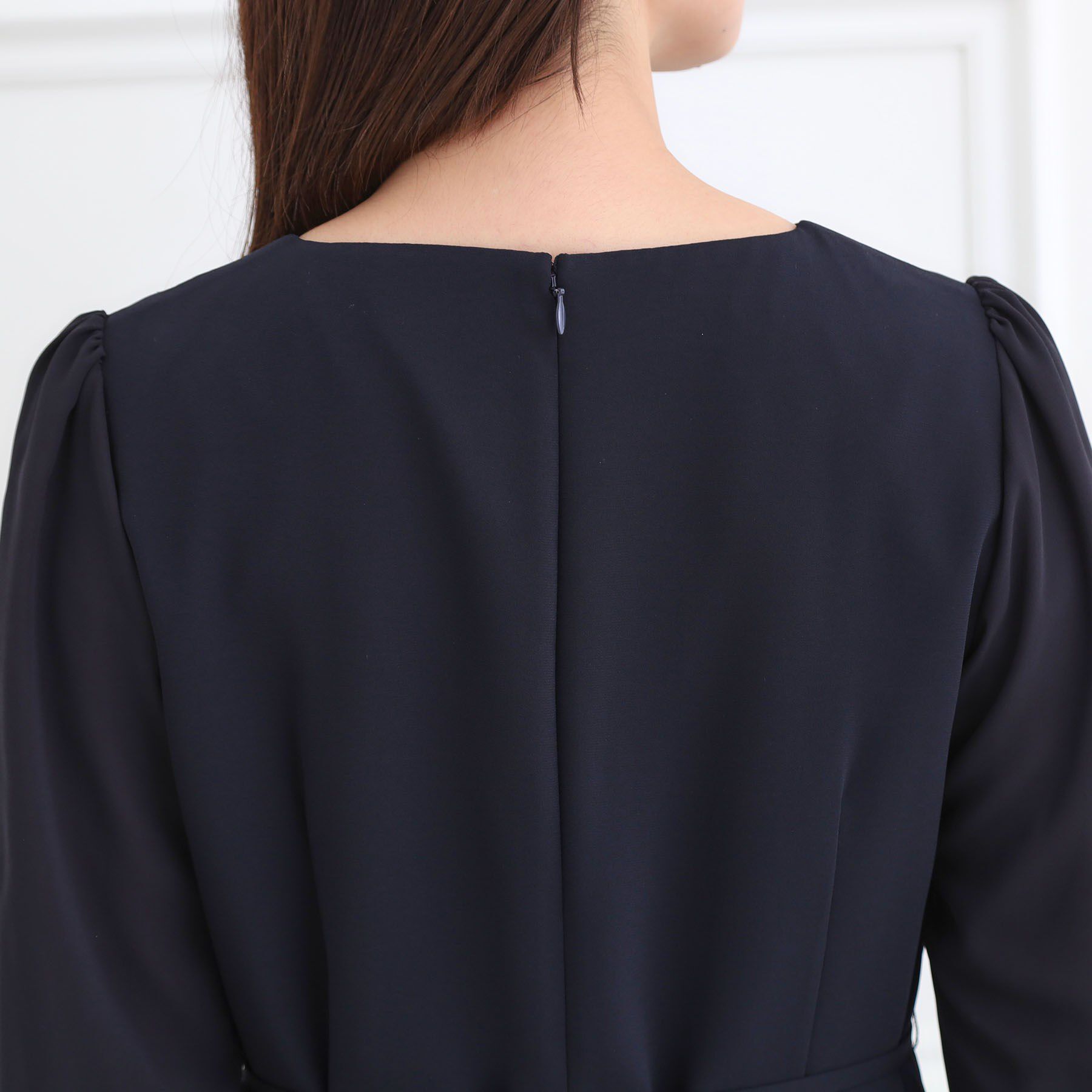 Reflect「【付属リボン付き】スリーブデザインジョーゼットワンピース」|ワンピース|