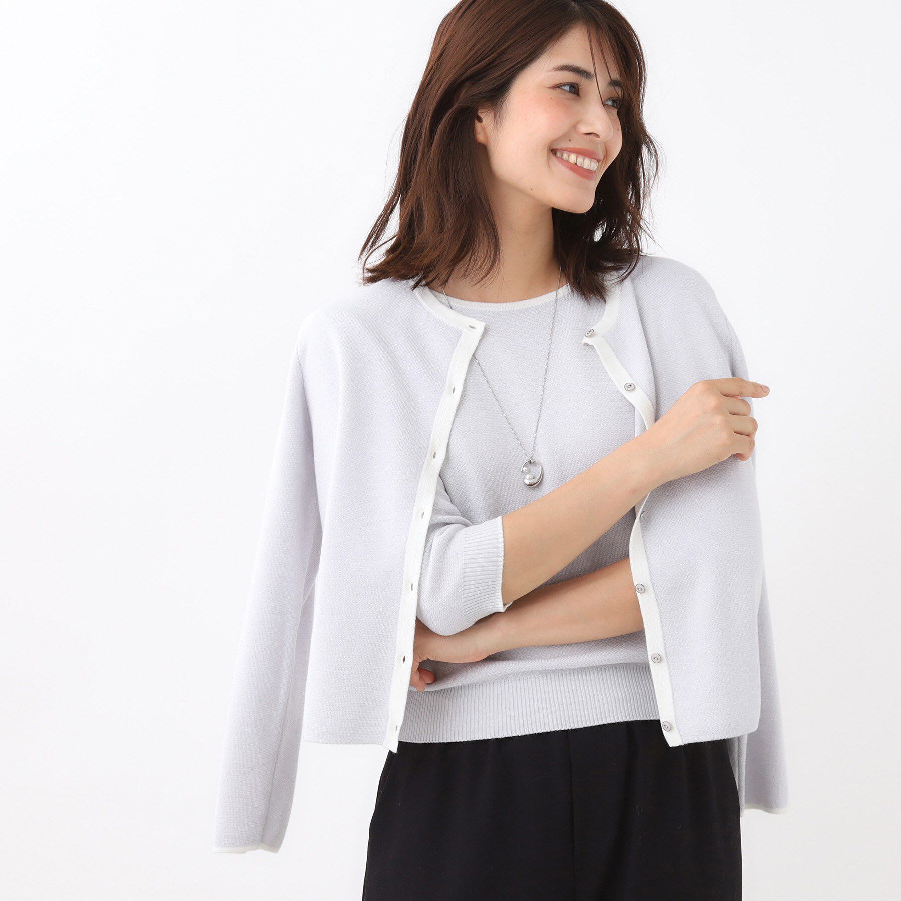 Reflect「【秋映え／単品使い◎／すっきり見え】ブローチ付きニットアンサンブル」|その他|