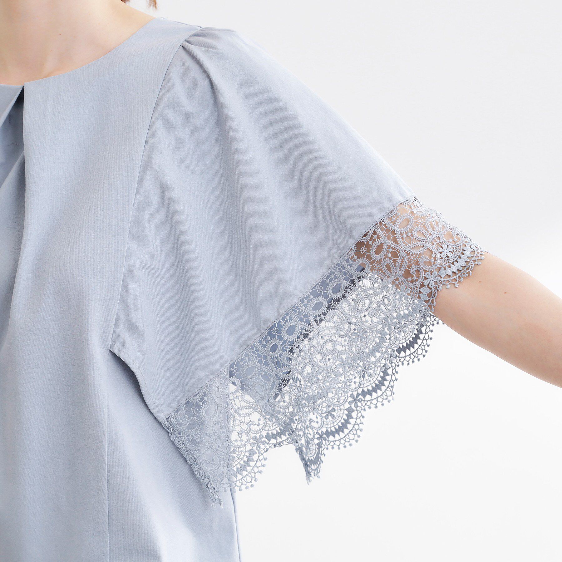 Reflect「【UVカット／接触冷感】レーススリーブジャージカットソー」|Tシャツ・カットソー|