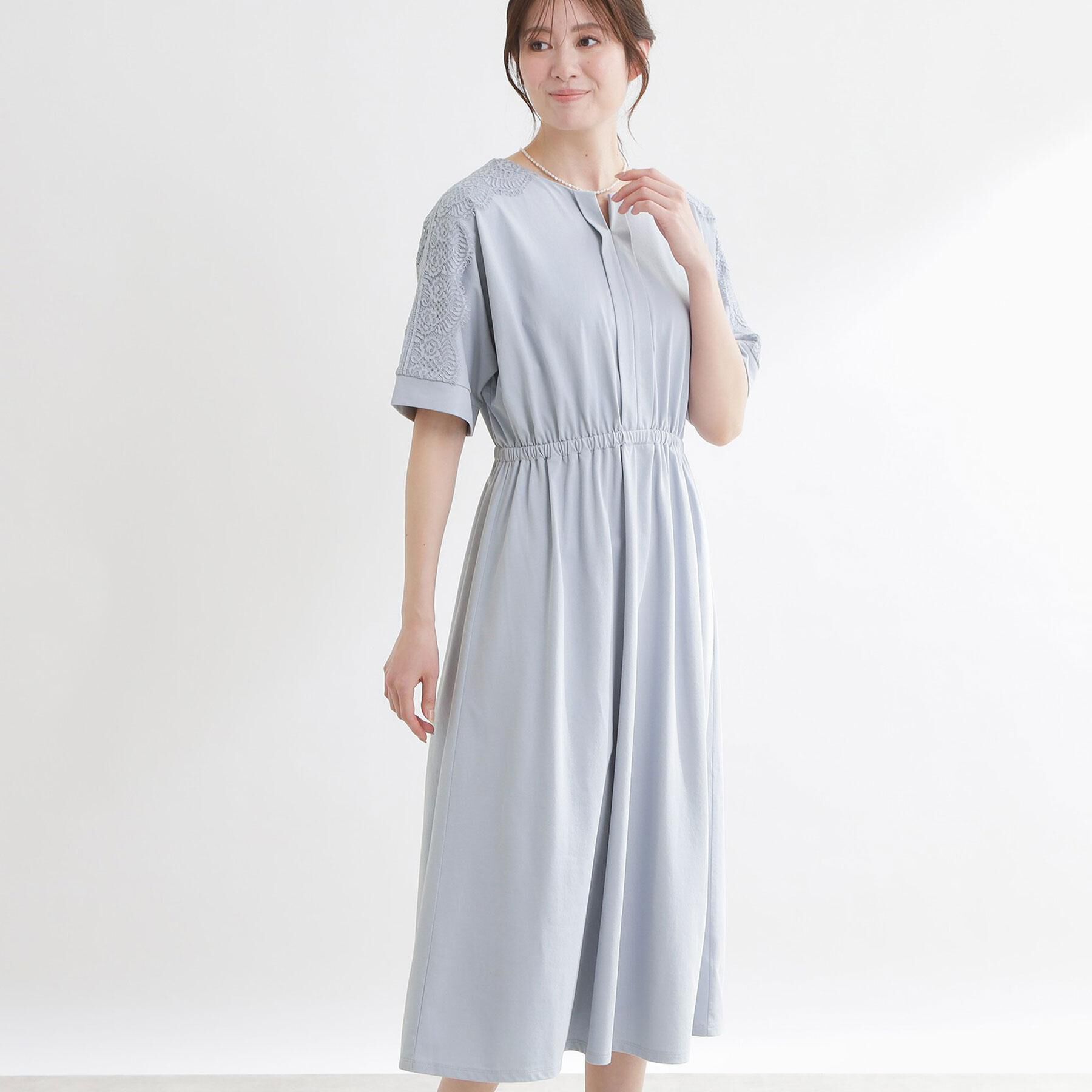 Reflect「【UVカット／接触冷感】ドルマンスリーブジャージワンピース」|ワンピース|サックスブルー(09