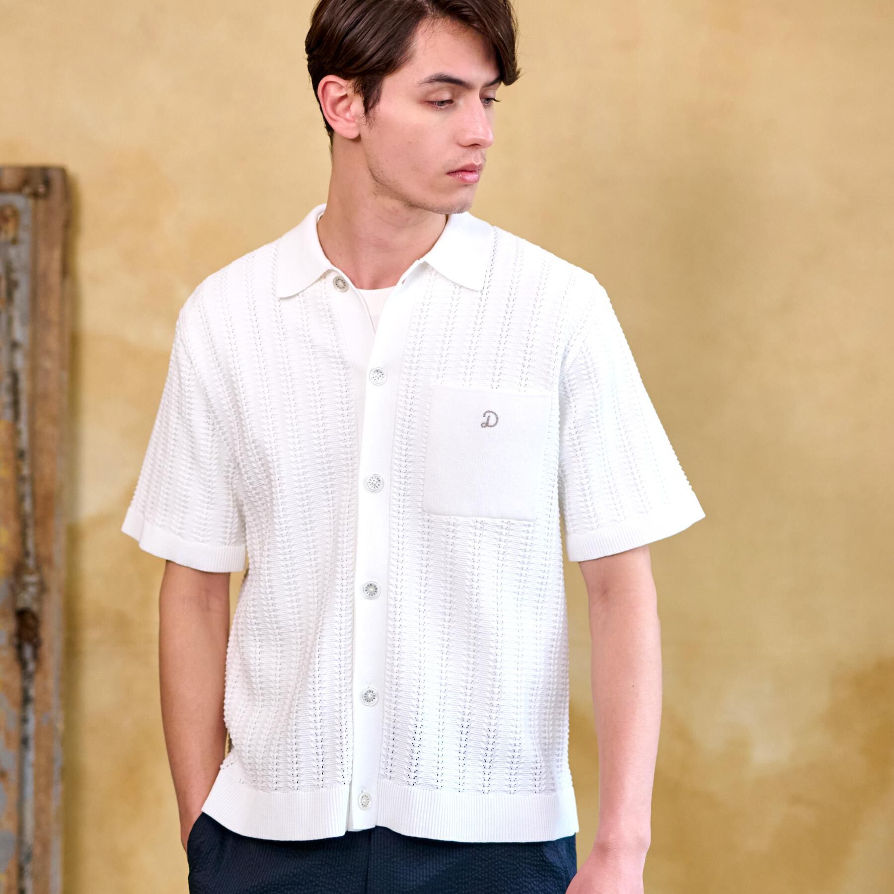 DRESSTERIOR「オーガニックコットン キューバニットシャツ」|ニット・セーター|