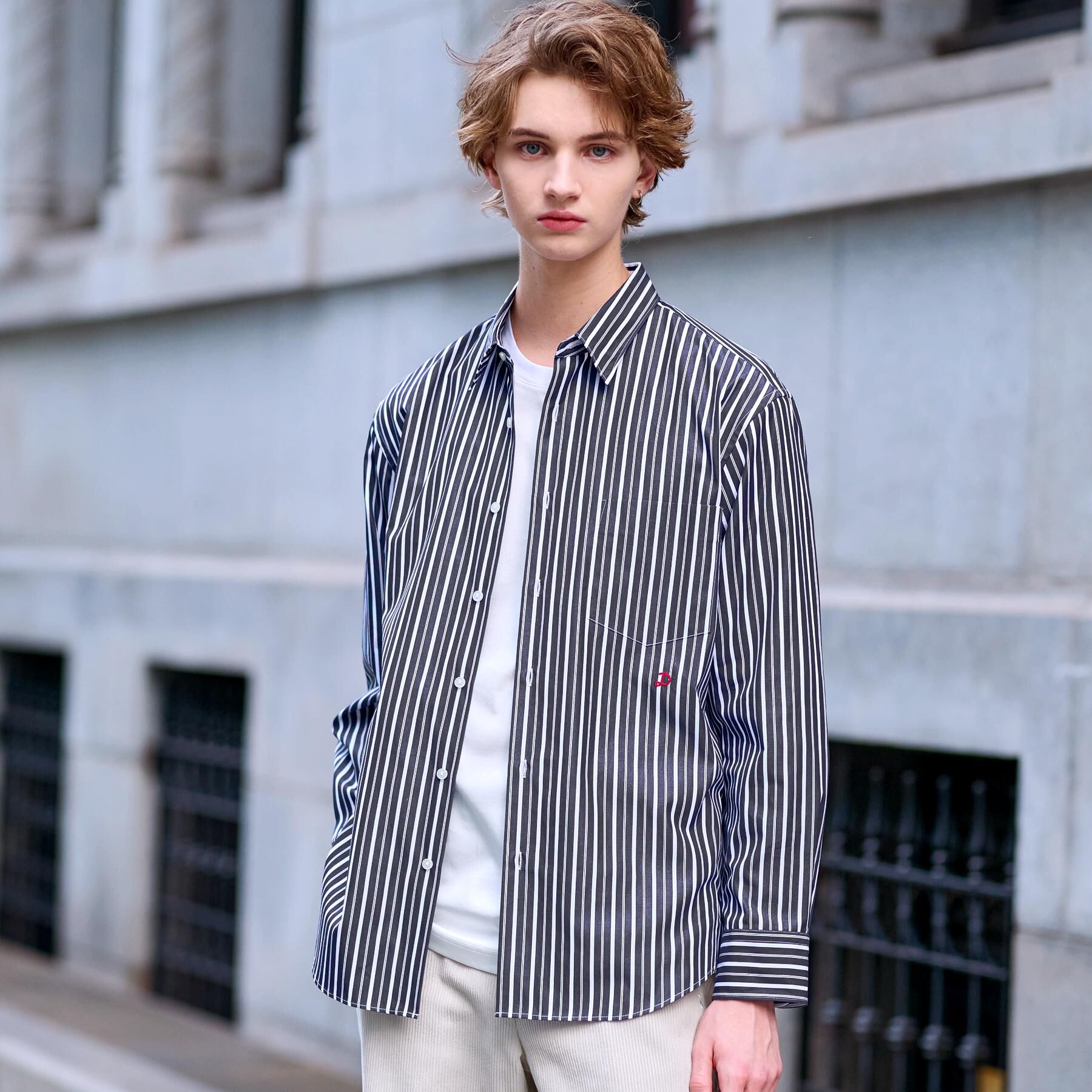 DRESSTERIOR「THOMAS MASON ストライプシャツ」|シャツ・ブラウス|ネイビー(394)