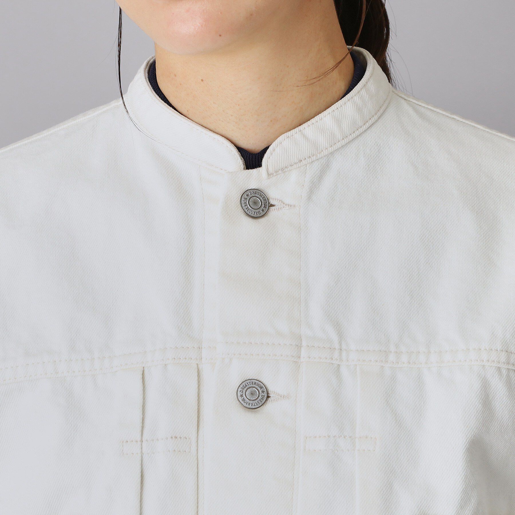 DRESSTERIOR「【ウォッシャブル】バンドカラー ホワイトＧジャン」|デニムジャケット|