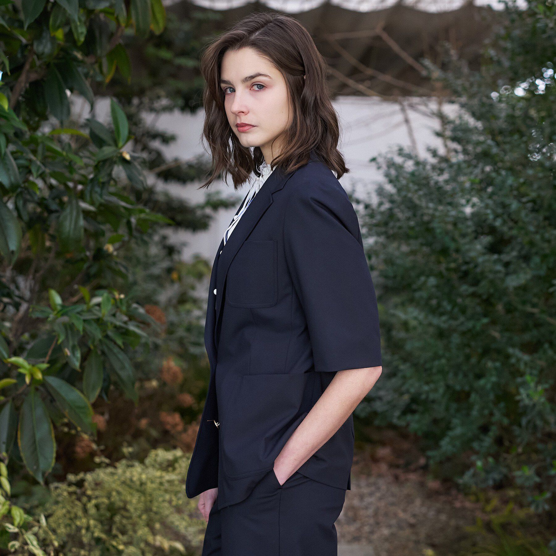 DRESSTERIOR「【接触冷感/UVカット/セットアップ可】 2WAYストレッチスリークオータージャケット」|テーラードジャケット|