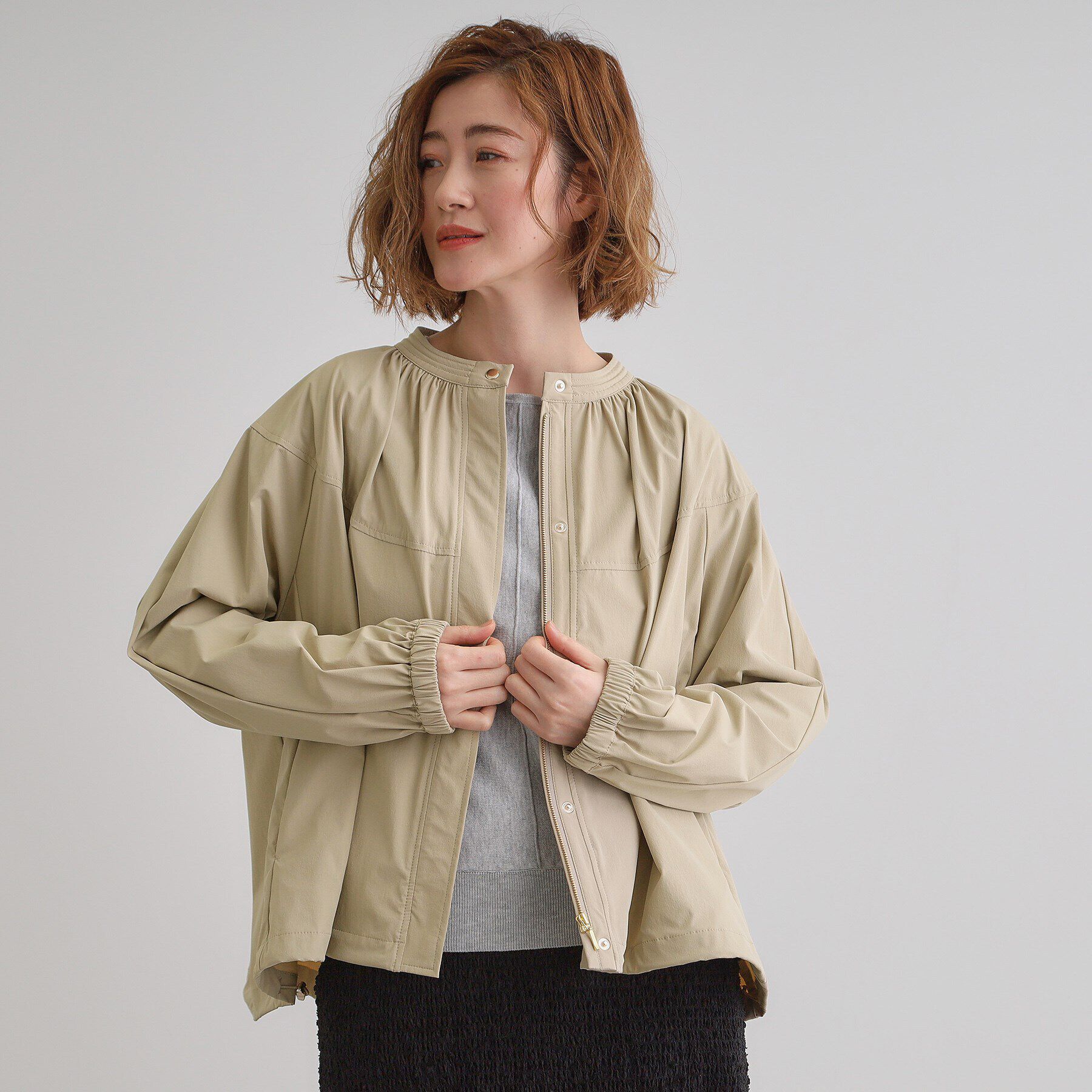 grove「【撥水・洗える】テントラインブルゾン」|ブルゾン・スタジャン|