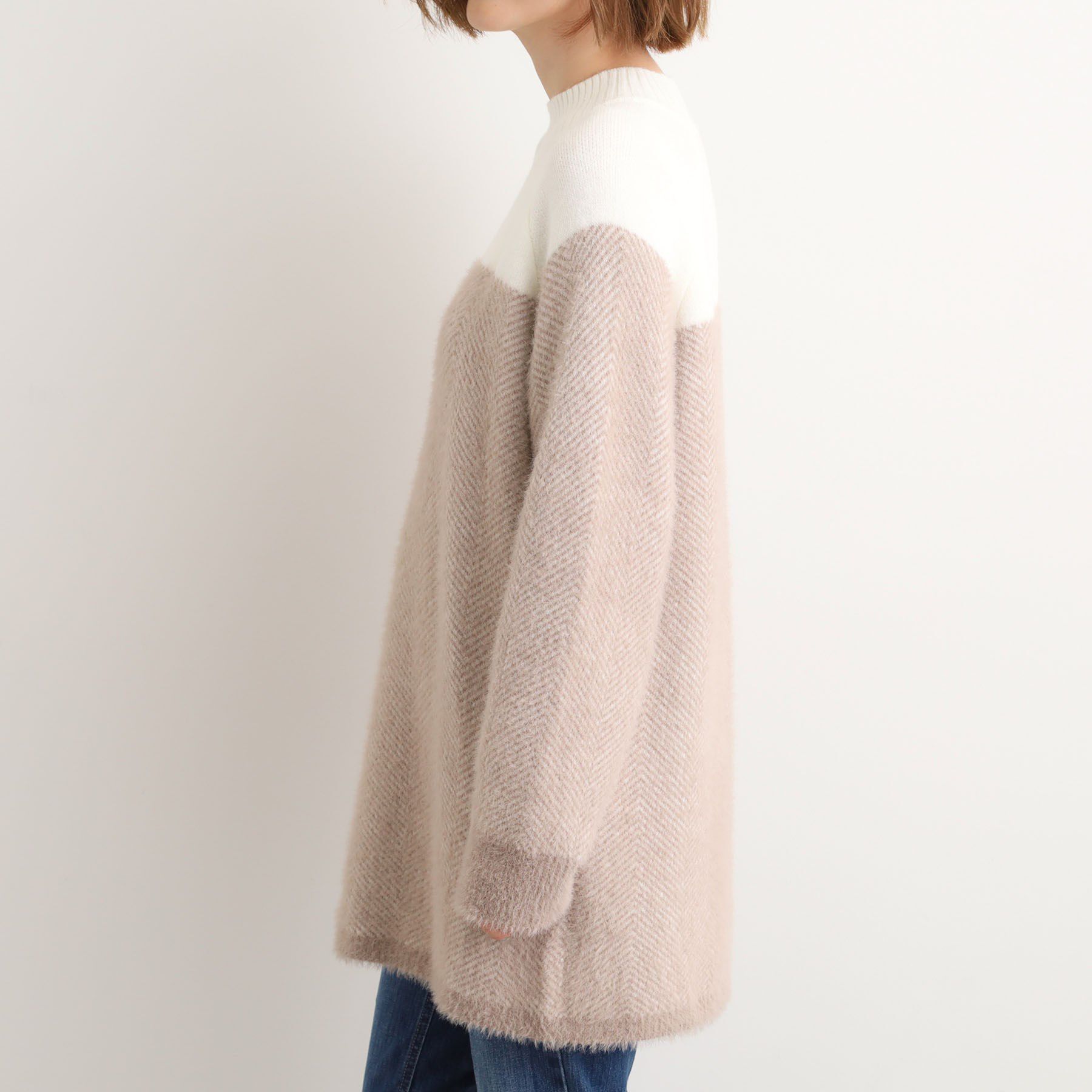 grove「ヘリンボーンジャカードチュニック」|ニット・セーター|