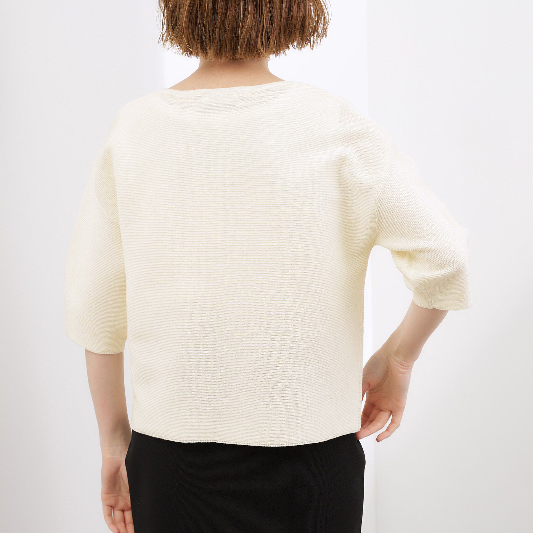 grove「【貴島明日香さん着用／洗濯機で洗える】レイヤードにもおすすめ、軽やかクロップドニット」|ニット・セーター|