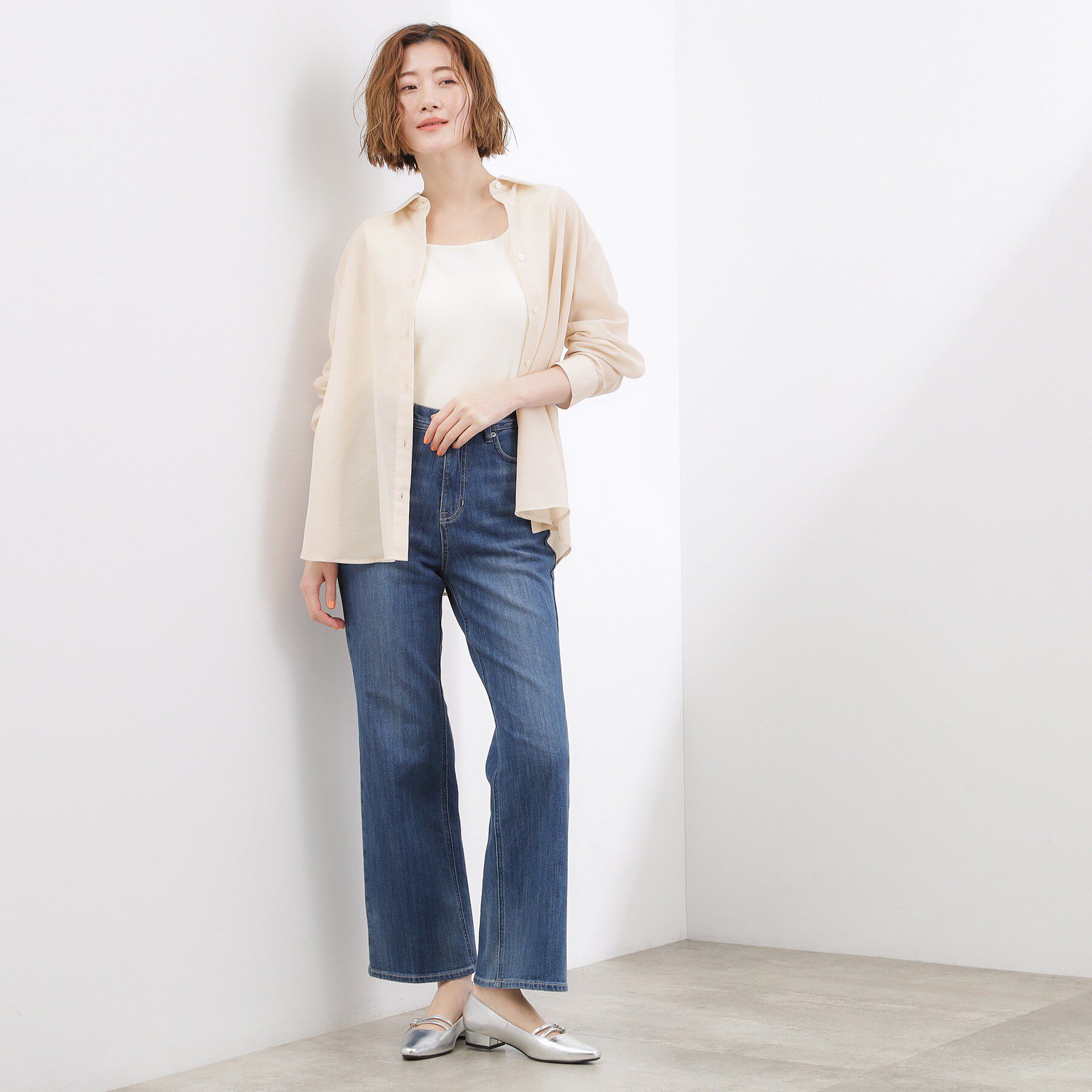 grove「【2点SET】今どきシアーシャツ＆キャミセット」|シャツ・ブラウス|